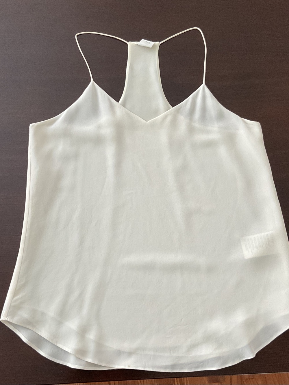 Club Monaco 100% Silk Racerback Cami Top - Ivory XS